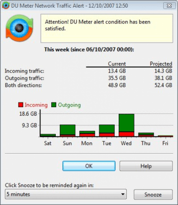 Screenshot of the application DU Meter - #7