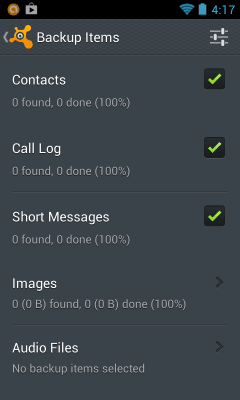 Screenshot of the application Avast Mobile Backup & Restore - #4
