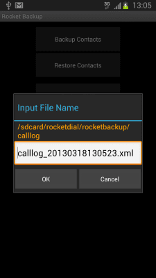 Screenshot of the application Rocket Backup (SMS&Contacts) - #3