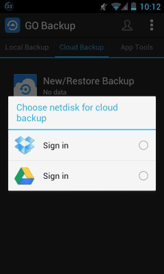Screenshot of the application GO Backup Pro - #5