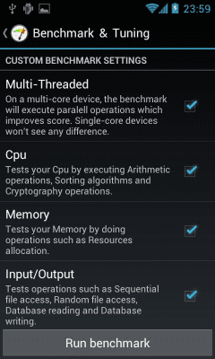 Screenshot of the application Benchmark & Tuning (Full) - #2