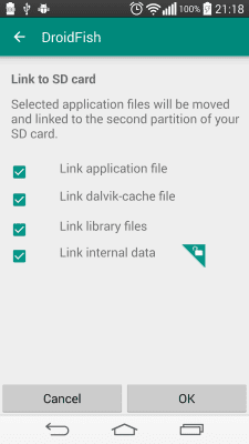Screenshot of the application Link2SD - #5