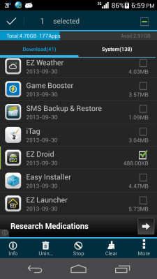 Screenshot of the application App2SD & App Manager - #6