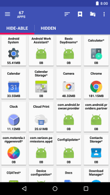Screenshot of the application AppMgr III - #2