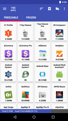 Screenshot of the application AppMgr III - #3
