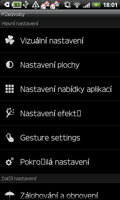 Screenshot of the application GO LauncherEX czech language - #2