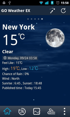 Screenshot of the application Portugal Language GOWeatherEX - #3