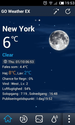 Screenshot of the application Danish Language GOWeatherEX - #2
