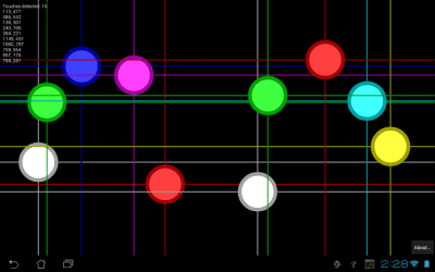 Screenshot of the application Multi-touch Tester - #2