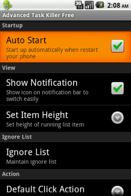 Screenshot of the application Advanced Task Killer - #2