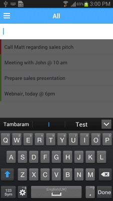 Screenshot of the application Zoho Taskz - #2