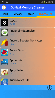 Screenshot of the application Memory Cleaner Go Next! - #4
