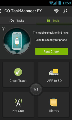 Screenshot of the application GO Cleaner & Task Manager - #2