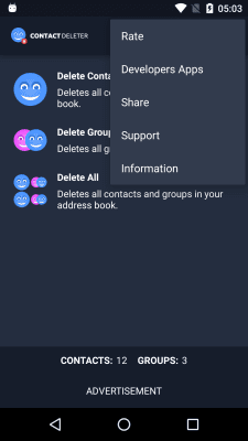 Screenshot of the application Deleting contacts - #3