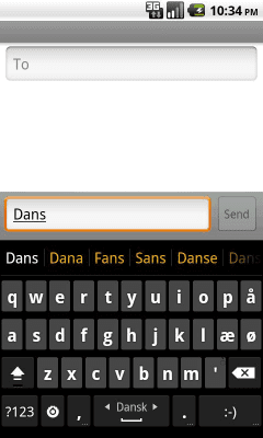 Screenshot of the application Danish dictionary for Hacker's Keyboard - #2