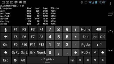 Screenshot of the application Hacker's Keyboard - #2