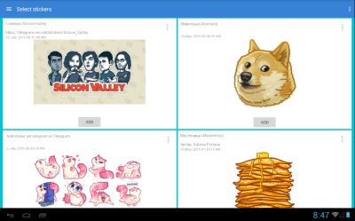 Screenshot of the application StickerPacks for Telegram - #5
