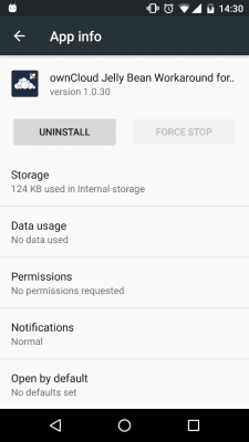 Screenshot of the application ownCloud Jelly Bean Workaround - #2