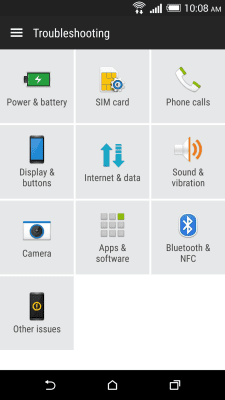 Screenshot of the application HTC Help - #3