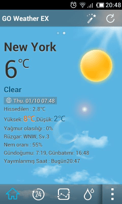Screenshot of the application Turkish Language GOWeatherEX - #2