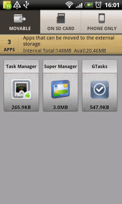 Screenshot of the application Super App Manager from Mobile Idea - #3