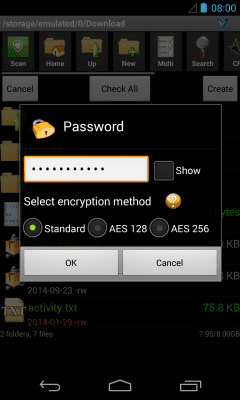 Screenshot of the application AndroZip File Manager - #3