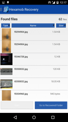 Screenshot of the application Hexamob Recovery Lite *ROOT* - #4