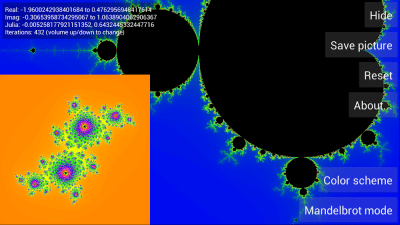 Screenshot of the application Mandelbrot Explorer - #3