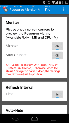 Screenshot of the application Mini Resource Monitor - #4