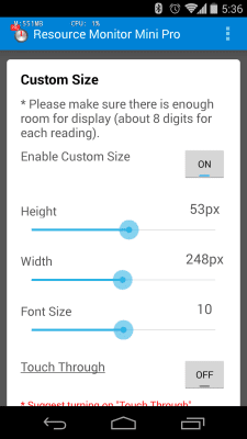 Screenshot of the application Mini Resource Monitor - #5