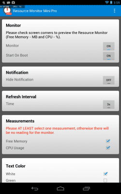 Screenshot of the application Mini Resource Monitor - #8