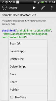Screenshot of the application Reactor - #2