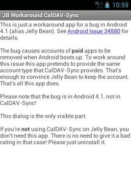 Screenshot of the application JB Workaround CalDAV-Sync - #1