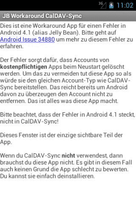 Screenshot of the application JB Workaround CalDAV-Sync - #2