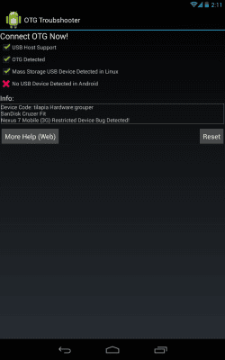 Screenshot of the application OTG Troubleshooter - #2