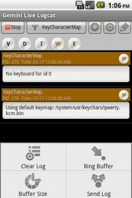 Screenshot of the application Gemini Live Logcat - #5