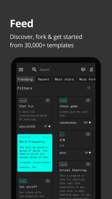 Screenshot of the application Dcoder, Compiler IDE :Code & Programming on mobile - #4