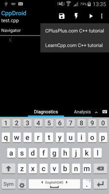 Screenshot of the application CppDroid - #6