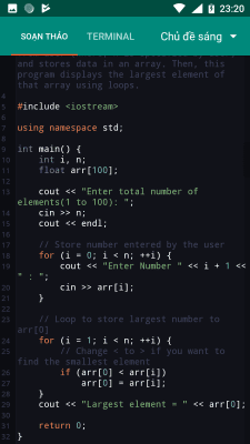Screenshot of the application CPP N-IDE - C/C++ Compiler & Programming - Offline - #3