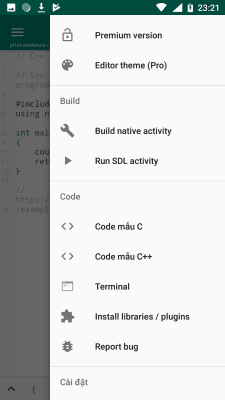 Screenshot of the application CPP N-IDE - C/C++ Compiler & Programming - Offline - #7