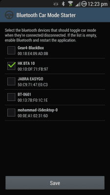Screenshot of the application Bluetooth Car Mode Starter - #1