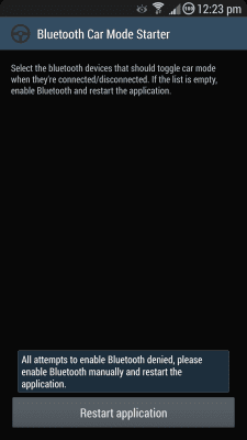 Screenshot of the application Bluetooth Car Mode Starter - #3