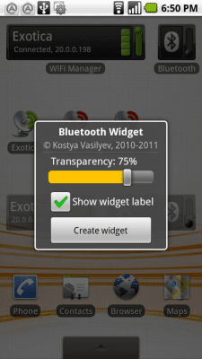 Screenshot of the application Bluetooth Widget - #3