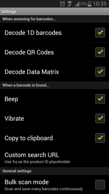 Screenshot of the application QR and barcode scanner - #4