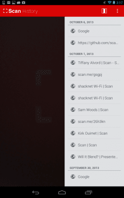 Screenshot of the application QR Code Reader - #4