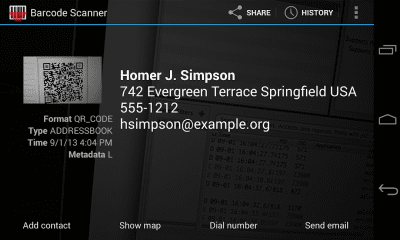 Screenshot of the application Barcode Scanner - #1