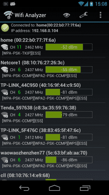 Screenshot of the application WiFi Analyzer - #4