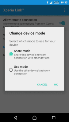 Screenshot of the application Xperia Link - #2