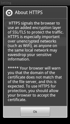 Screenshot of the application WiFi File Server - #3