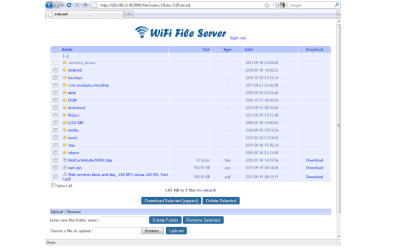 Screenshot of the application WiFi File Server - #5